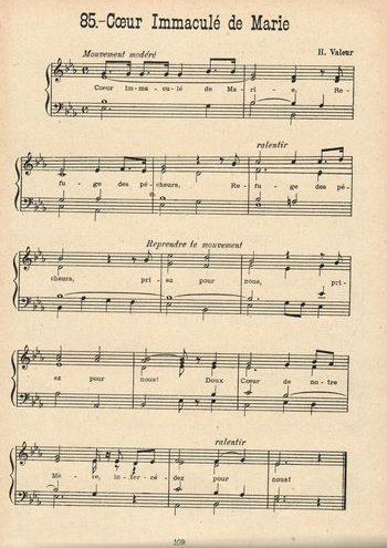 Coeur immaculé de Marie Partition gratuite